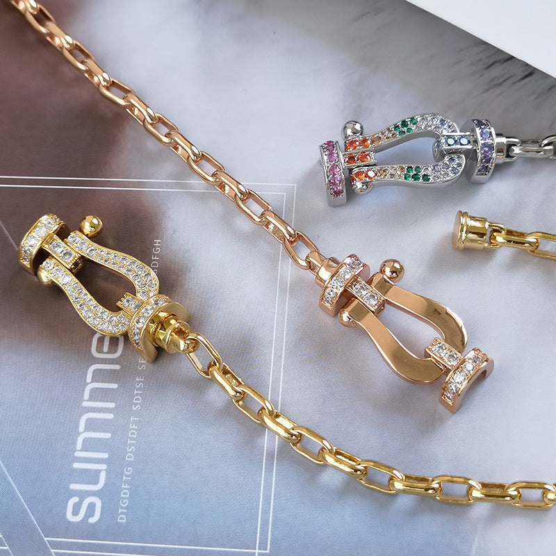 [Riva Jewelry]FORCE LARGE HORSESHOE CLASP METAL BRACELET