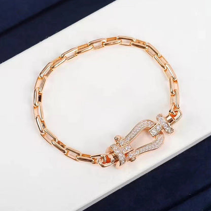 [Riva Jewelry]FORCE LARGE HORSESHOE CLASP METAL BRACELET