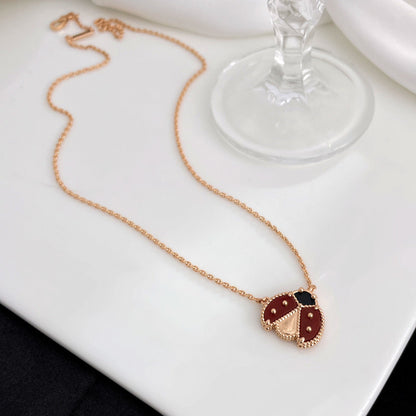[Riva Jewelry]LUCKY CARNELIAN LADYBUG CHARM NECKLACE