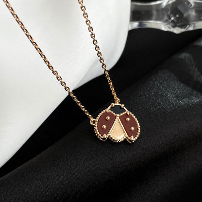[Riva Jewelry]LUCKY CARNELIAN LADYBUG CHARM NECKLACE