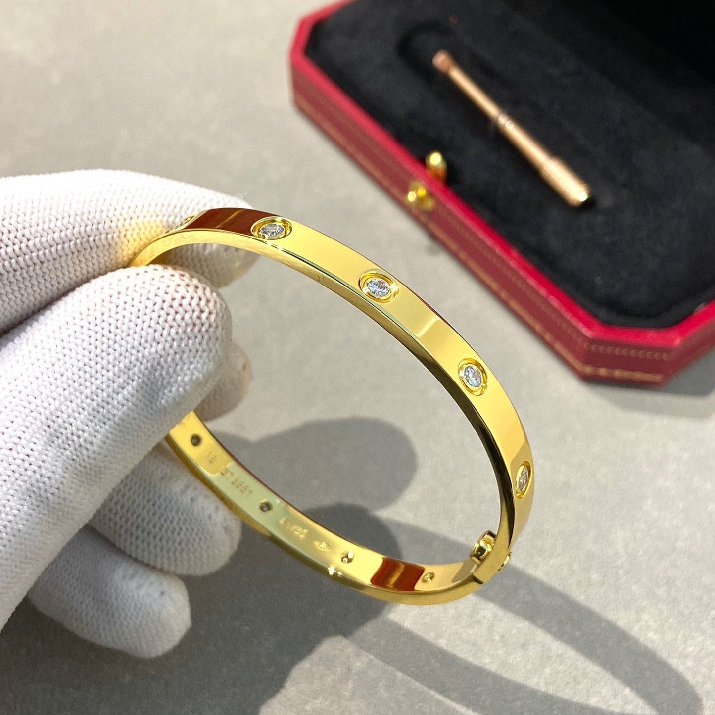 [Riva Jewelry]CLASSIC 6.1MM LOVE BANGLE - 10-DIAMOND