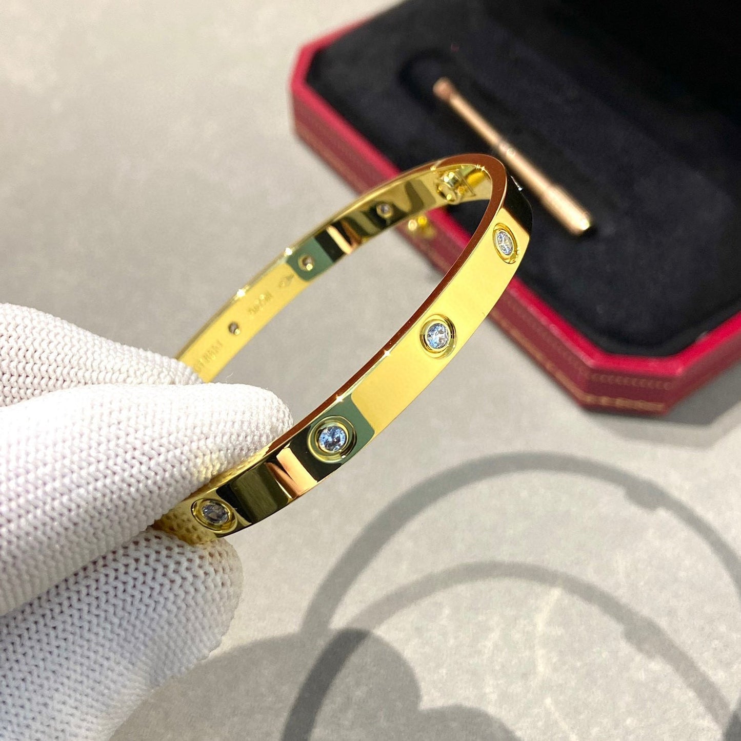 [Riva Jewelry]CLASSIC 6.1MM LOVE BANGLE - 10-DIAMOND