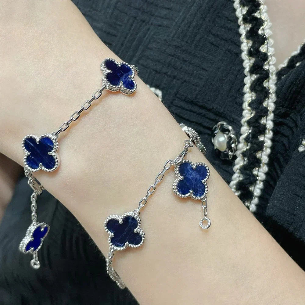 [Riva Jewelry]LUCKY CLOVER 5-MOTIF BRACELET - PIETERSITE COLLECTION
