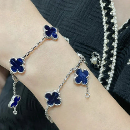 [Riva Jewelry]LUCKY CLOVER 5-MOTIF BRACELET - PIETERSITE COLLECTION