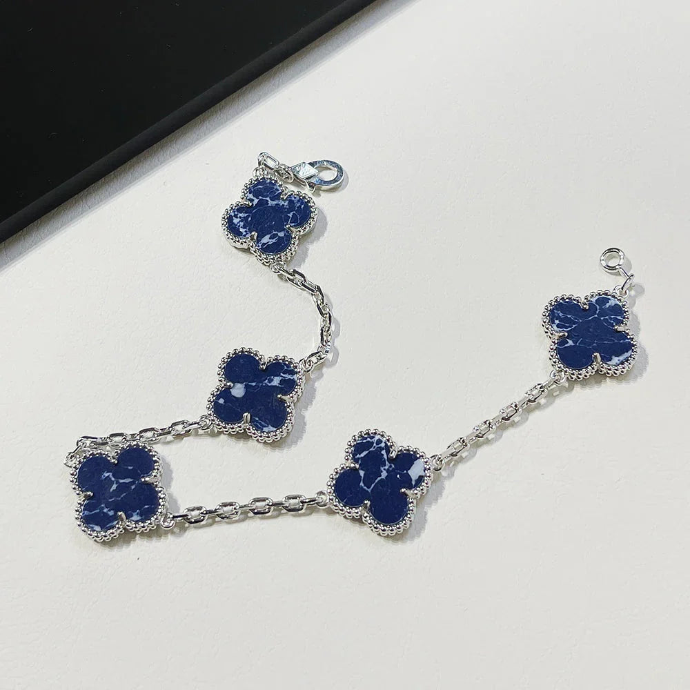 [Riva Jewelry]LUCKY CLOVER 5-MOTIF BRACELET - PIETERSITE COLLECTION
