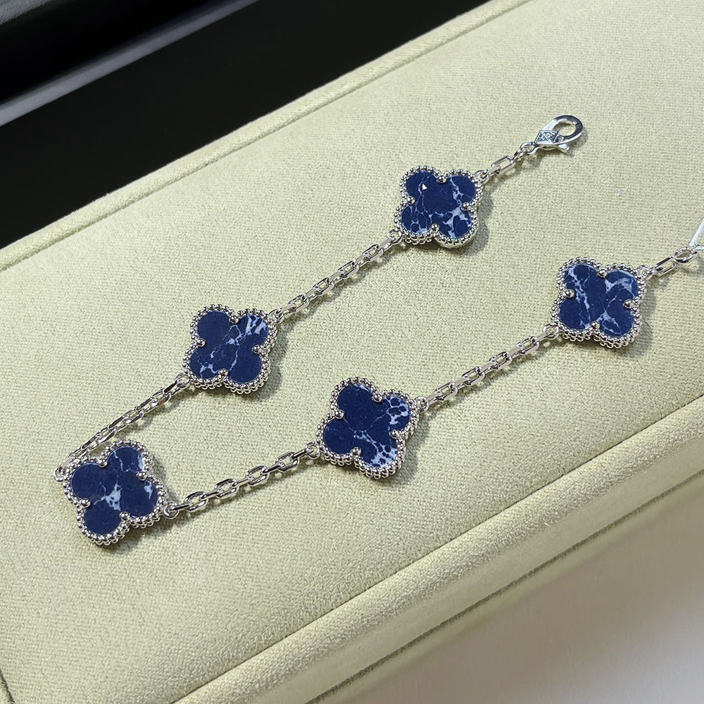 [Riva Jewelry]LUCKY CLOVER 5-MOTIF BRACELET - PIETERSITE COLLECTION