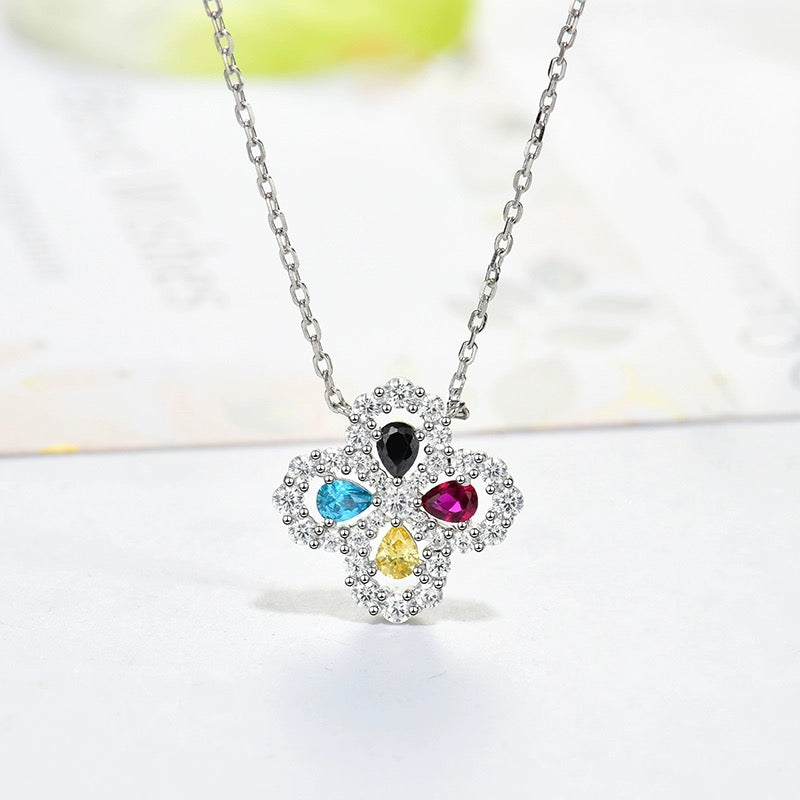 [Riva Jewelry]LOOP NECKLACE FULL MOTIF DIAMOND 16MM MULTIPLE COLORS