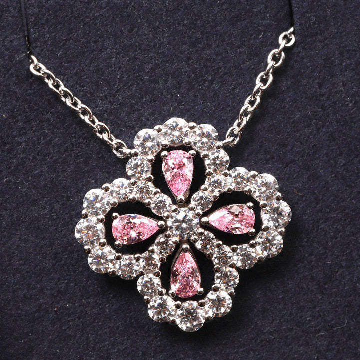 [Riva Jewelry]LOOP NECKLACE FULL MOTIF DIAMOND 16MM MULTIPLE COLORS