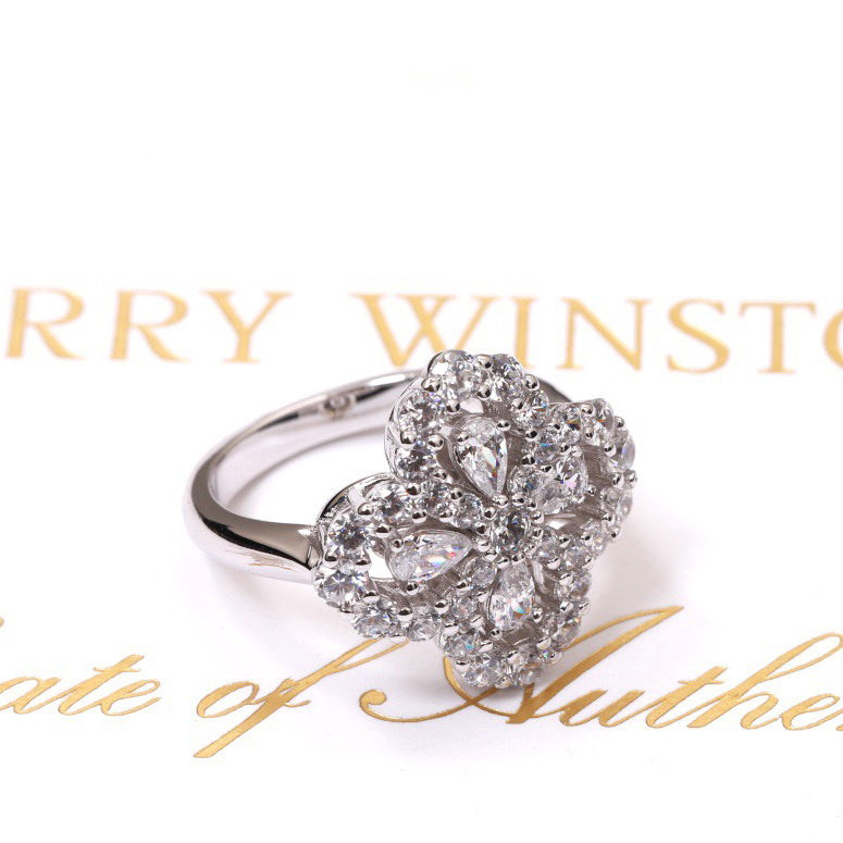 [Riva Jewelry]LOOP RING FULL MOTIF DIAMOND 16MM SILVE