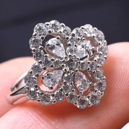 [Riva Jewelry]LOOP RING FULL MOTIF DIAMOND 16MM SILVE