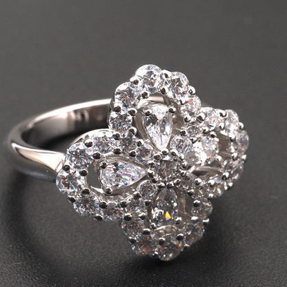 [Riva Jewelry]LOOP RING FULL MOTIF DIAMOND 16MM SILVE