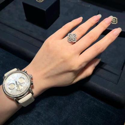 [Riva Jewelry]LOOP RING FULL MOTIF DIAMOND 16MM SILVE