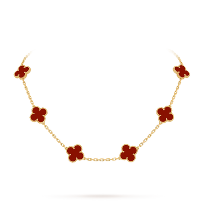 [Riva Jewelry]CLASSIC LUCKY 10-MOTIF CLOVER NECKLACE GOLD COLLECTION