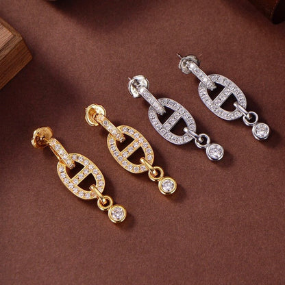 [Riva Jewelry]HM CHAINE DIAMOND EARRINGS