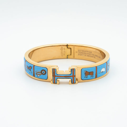 [Riva Jewelry]H ROSE GOLD BRACELET BLUE CERAMIC