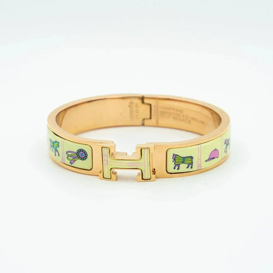 [Riva Jewelry]H ROSE GOLD BRACELET CREAM CERAMIC