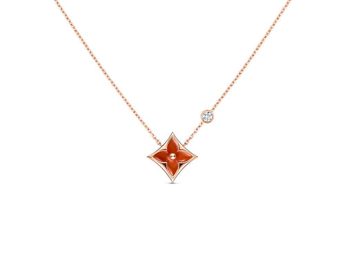 [Riva Jewelry]STAR NECKLACE ROSE GOLD 1 DIAMOND