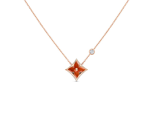 [Riva Jewelry]STAR NECKLACE ROSE GOLD 1 DIAMOND