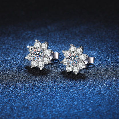 [Riva Jewelry]RADIANT SUNFLOWER MOISSANITE STUD EARRINGS