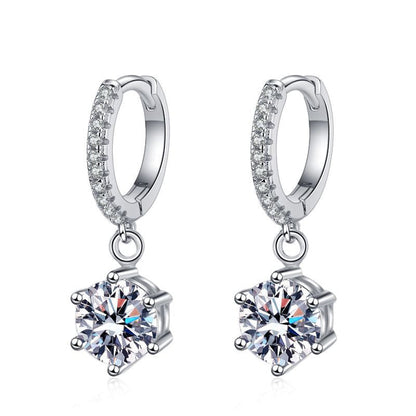 [Riva Jewelry]CLASSIC 6-PRONG MOISSANITE DROP EARRINGS