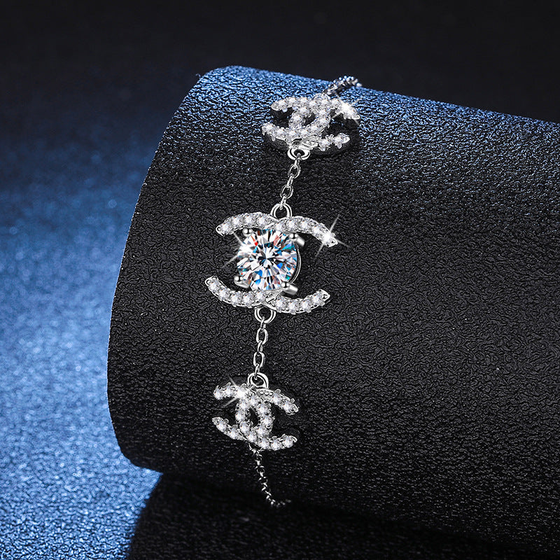 [Riva Jewelry]CLASSIC INTERLOCKING MOISSANITE BRACELET