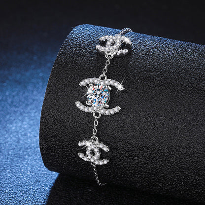 [Riva Jewelry]CLASSIC INTERLOCKING MOISSANITE BRACELET