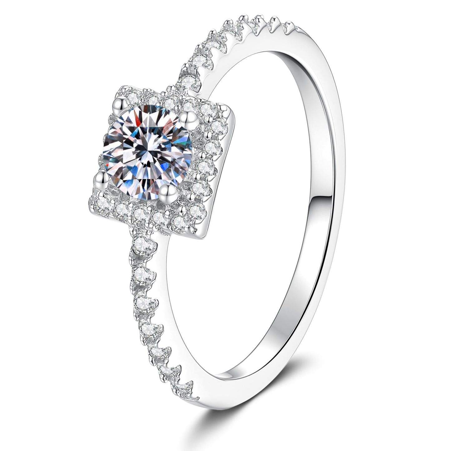 [Riva Jewelry]DAINTY SUGAR-CUBE MOISSANITE RING