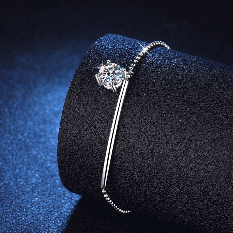 [Riva Jewelry]ELEGANT HALF-MOON CURVE MOISSANITE BRACELET