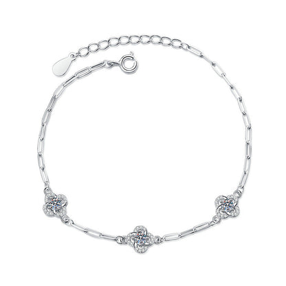 [Riva Jewelry]TRIPLE-CLOVER MOISSANITE BRACELET