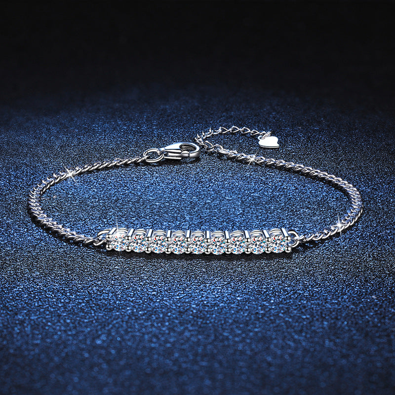 [Riva Jewelry]SMILING CURVE MOISSANITE BRACELET