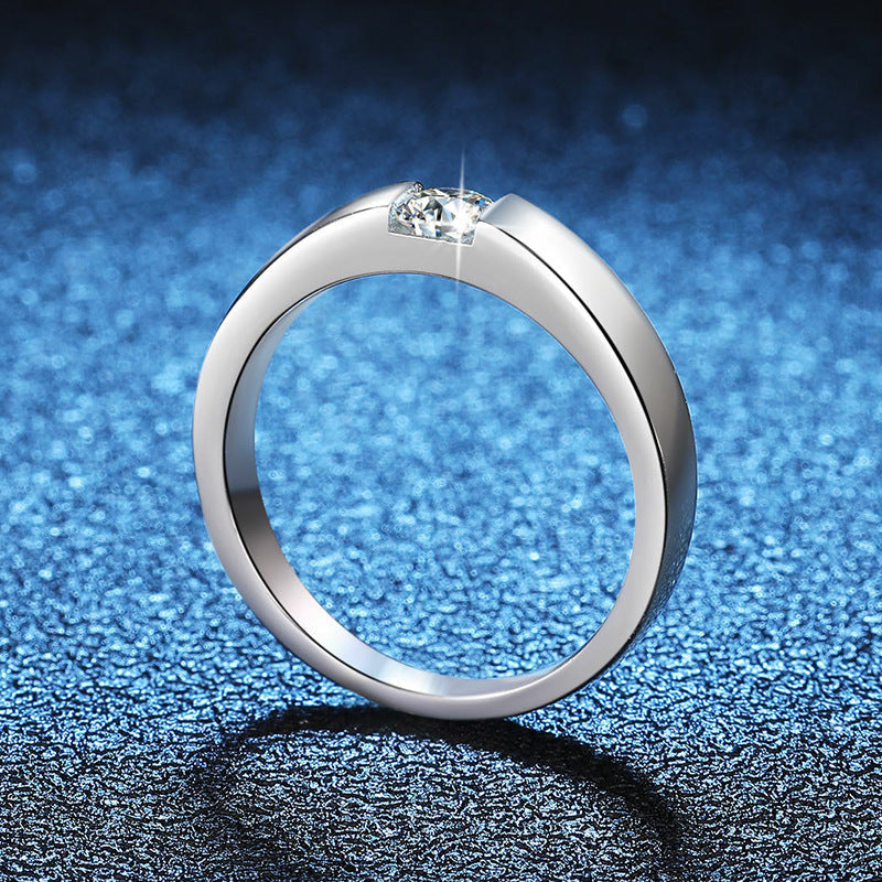 [Riva Jewelry]SLEEK MINIMALIST COUPLE'S MOISSANITE RING