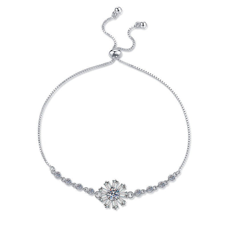 [Riva Jewelry]RADIANT ICY CRYSTAL SUNFLOWER MOISSANITE BRACELET