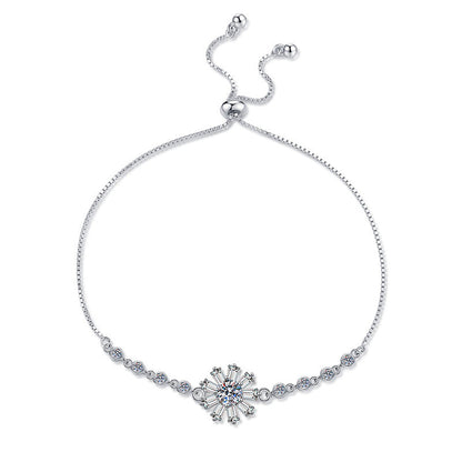 [Riva Jewelry]RADIANT ICY CRYSTAL SUNFLOWER MOISSANITE BRACELET