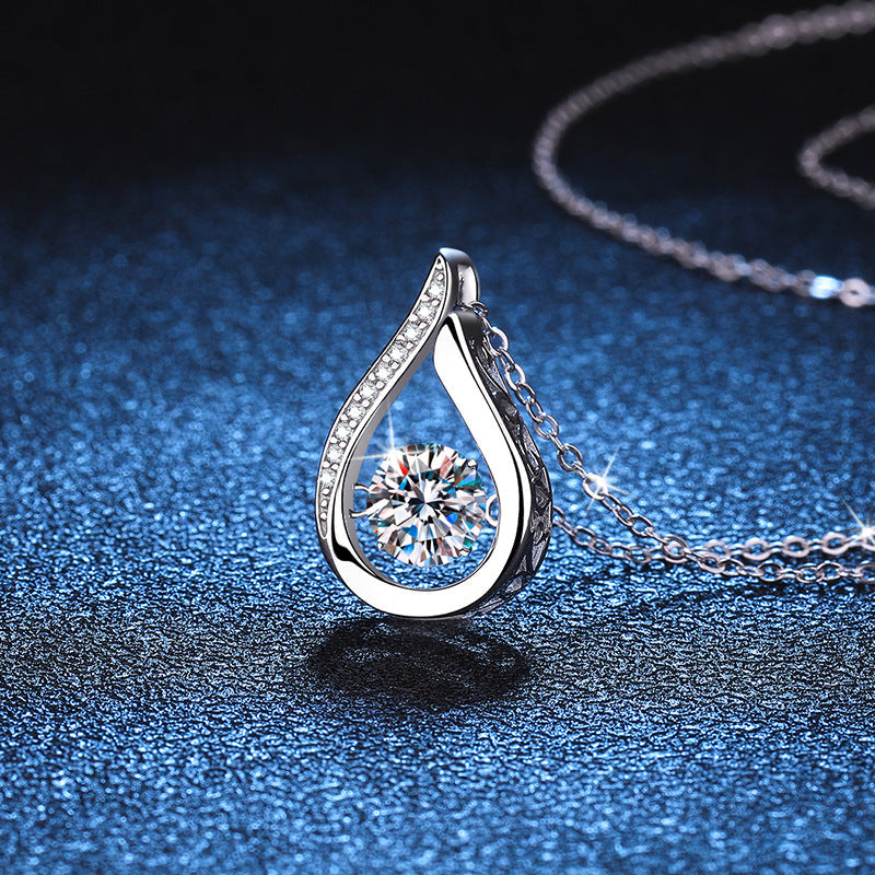 [Riva Jewelry]DANCING WATER DROP MOISSANITE NECKLACE