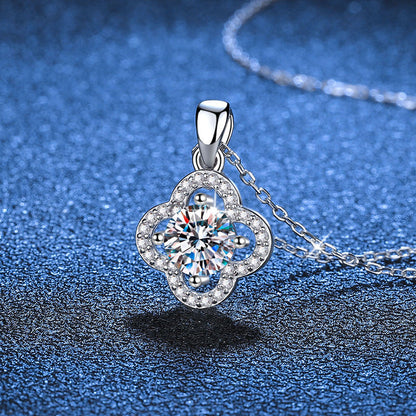 [Riva Jewelry]CLASSIC CLOVER MOISSANITE PENDANT NECKLACE