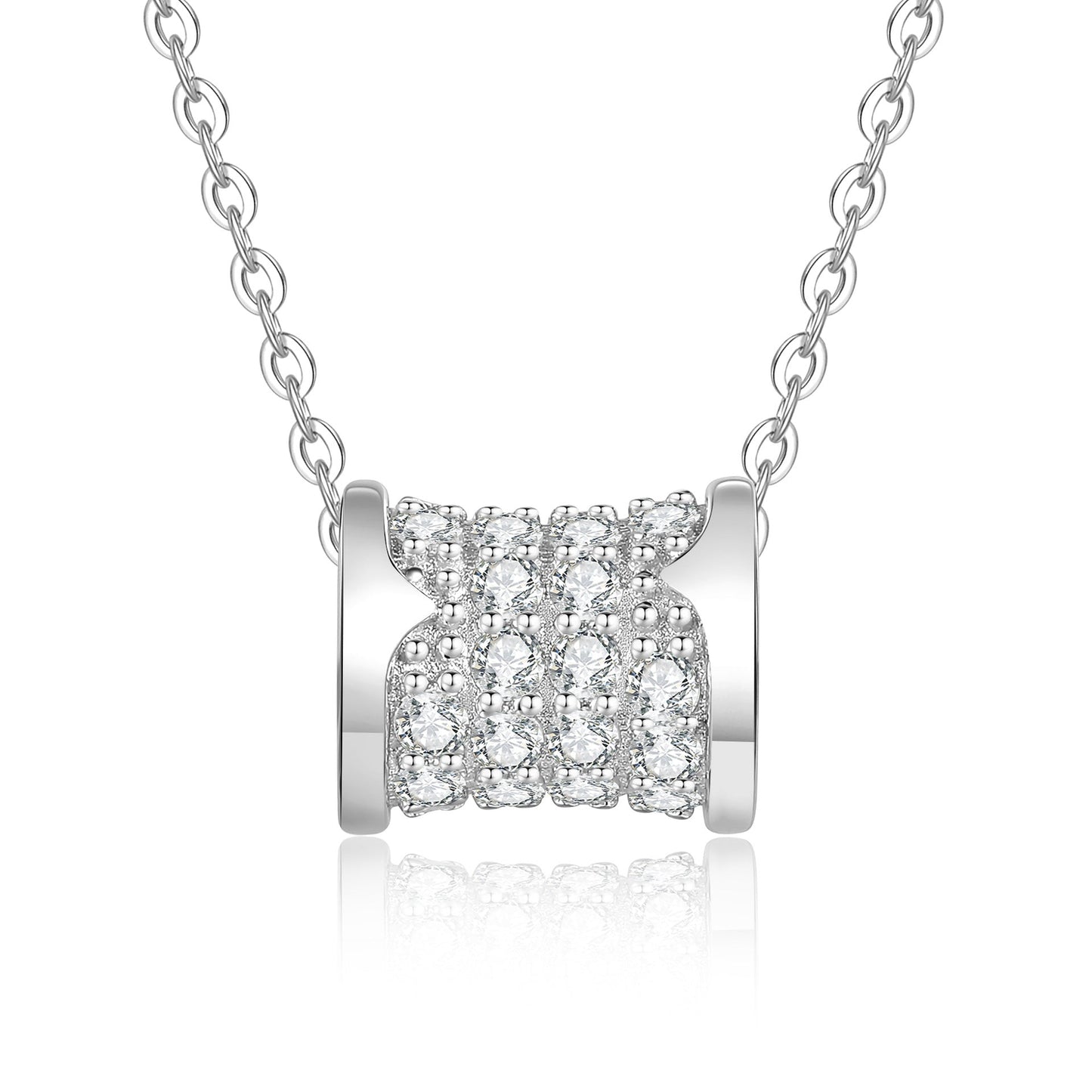 [Riva Jewelry]FULL-PAVE "HOURGLASS" MOISSANITE NECKLACE