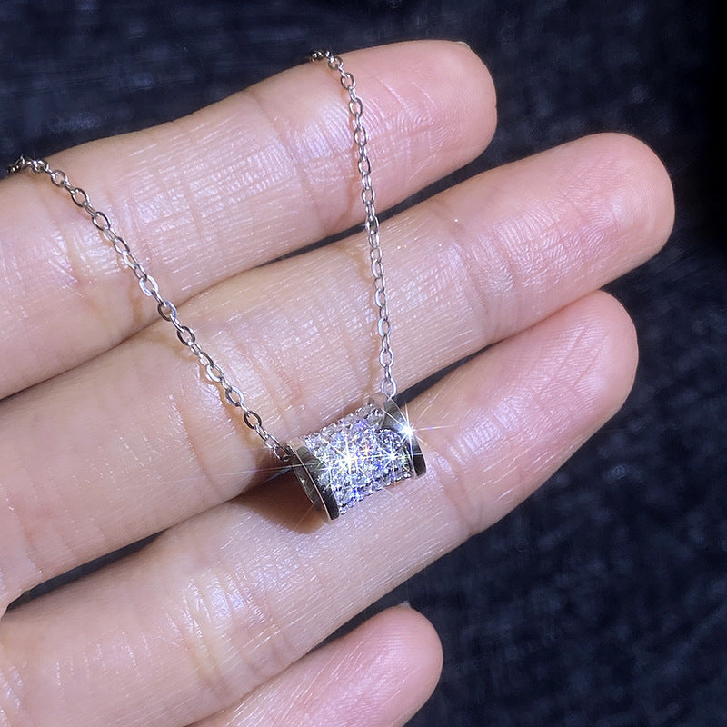 [Riva Jewelry]FULL-PAVE "HOURGLASS" MOISSANITE NECKLACE