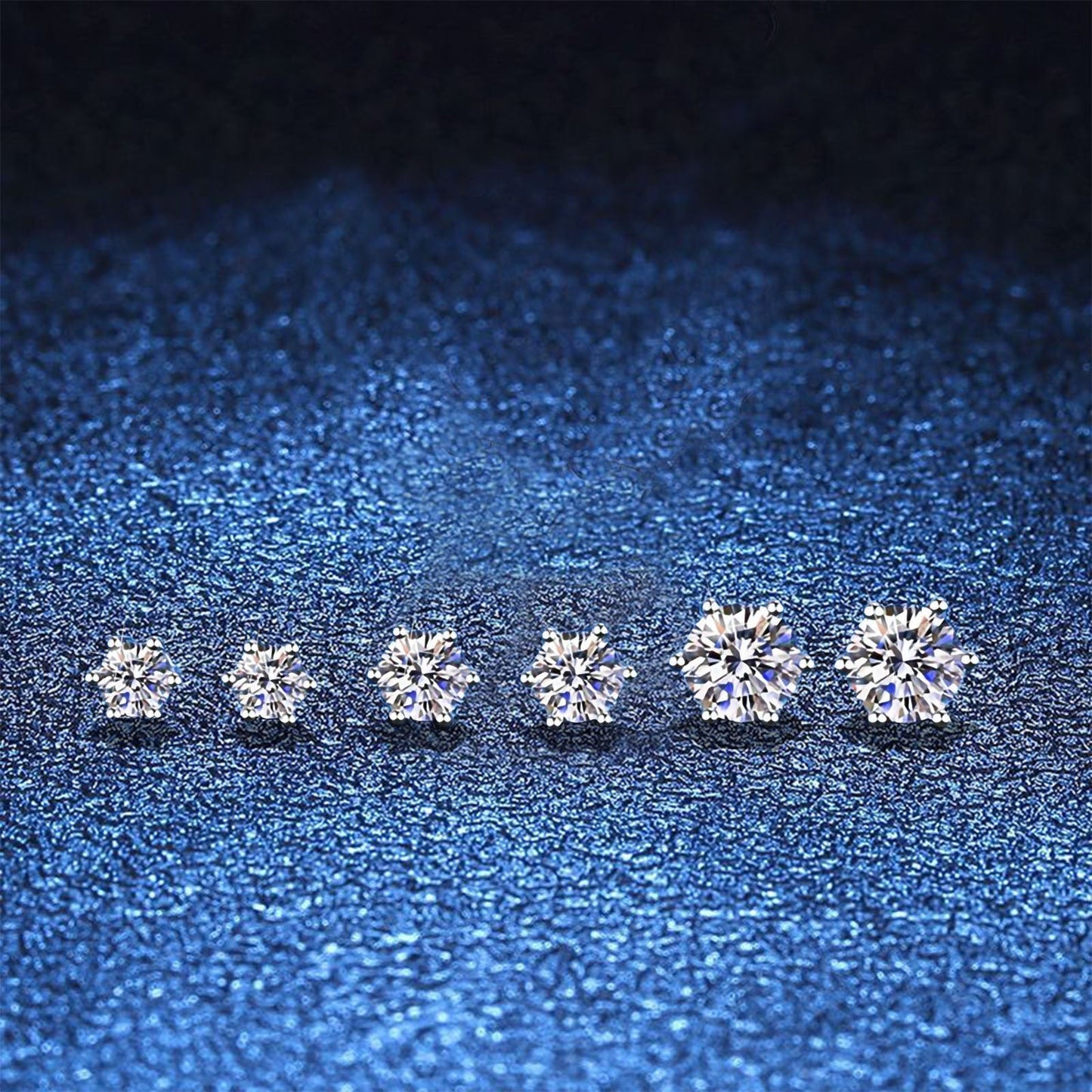 [Riva Jewelry]SIX-PRONG MOISSANITE EARRINGS