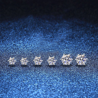 [Riva Jewelry]SIX-PRONG MOISSANITE EARRINGS