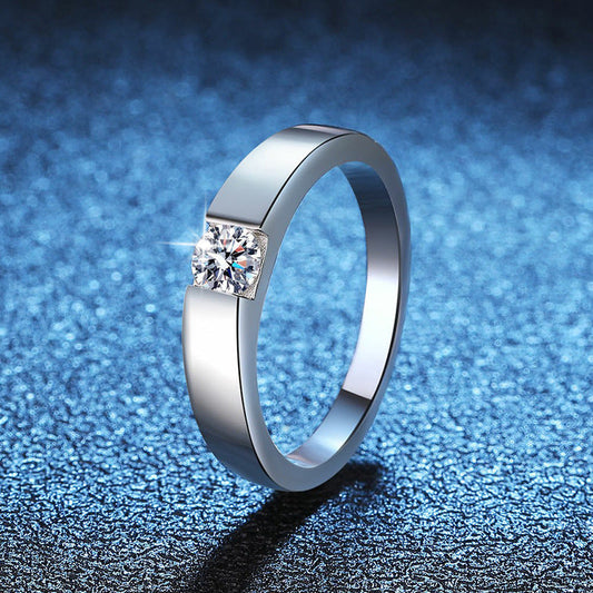 [Riva Jewelry]SLEEK MINIMALIST COUPLE'S MOISSANITE RING