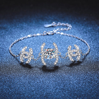 [Riva Jewelry]CLASSIC INTERLOCKING MOISSANITE BRACELET