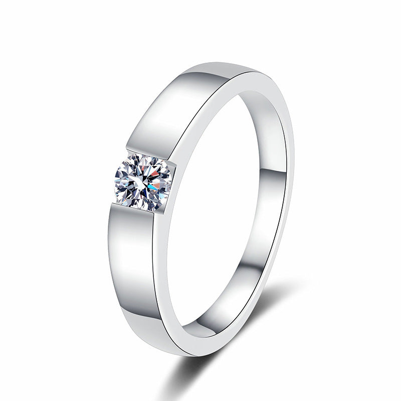 [Riva Jewelry]SLEEK MINIMALIST COUPLE'S MOISSANITE RING