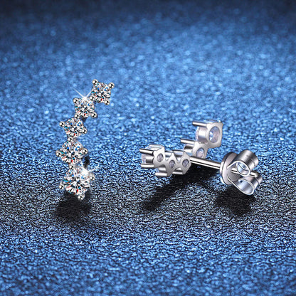 [Riva Jewelry]SPARKLING SMILE ARC MOISSANITE STUD EARRINGS