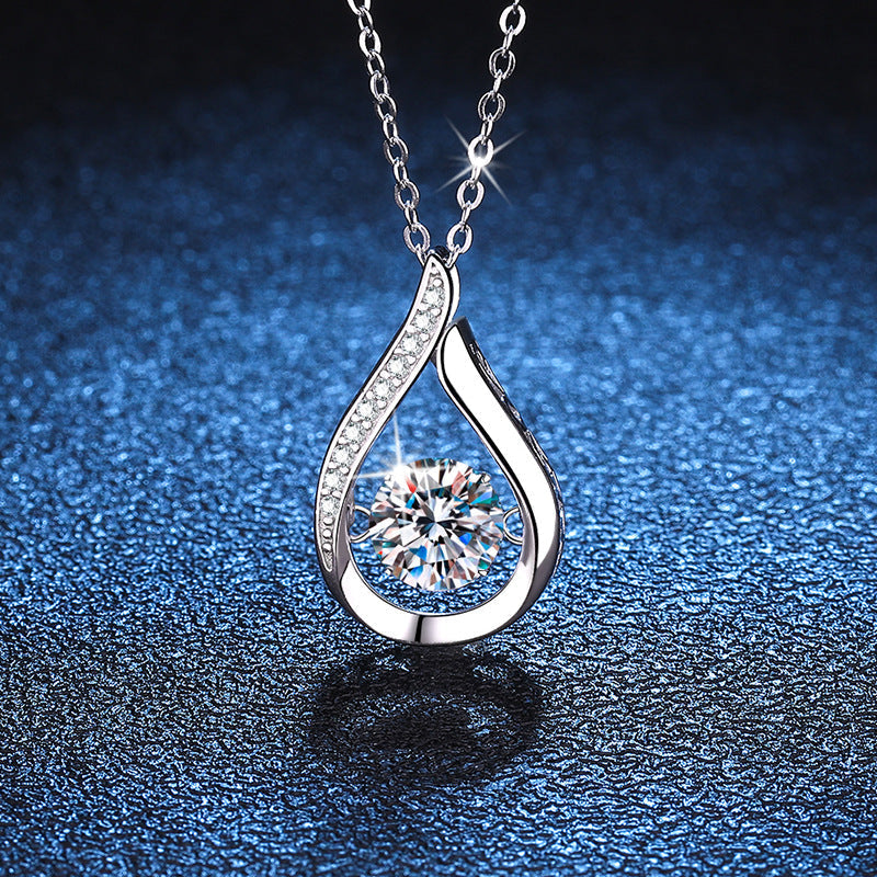 [Riva Jewelry]DANCING WATER DROP MOISSANITE NECKLACE