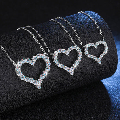 [Riva Jewelry]ROMANTIC HEART MOISSANITE PENDANT NECKLACE