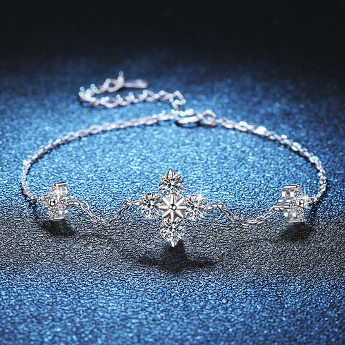 [Riva Jewelry]CLOVER LUCKY CHARM MOISSANITE BRACELET