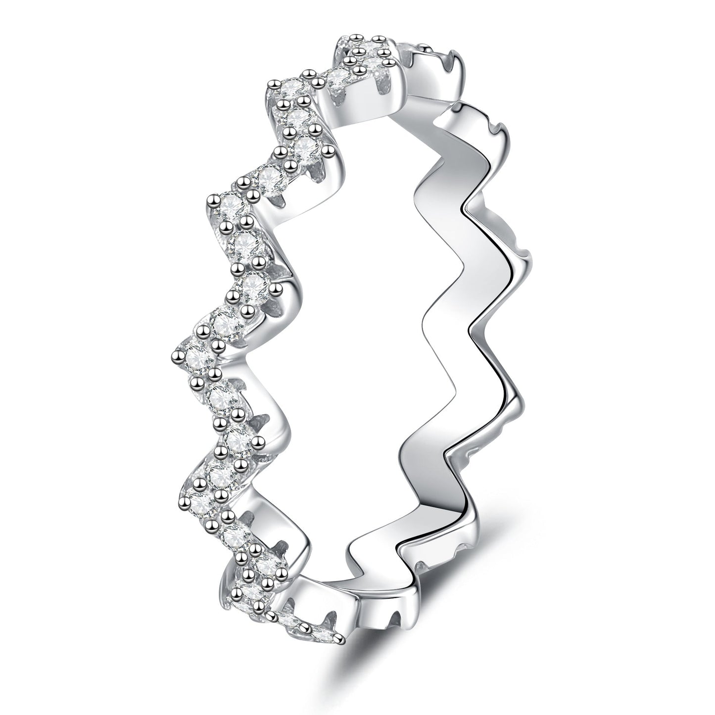 [Riva Jewelry]CHIC WAVY MOISSANITE ETERNITY RING