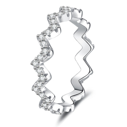 [Riva Jewelry]CHIC WAVY MOISSANITE ETERNITY RING