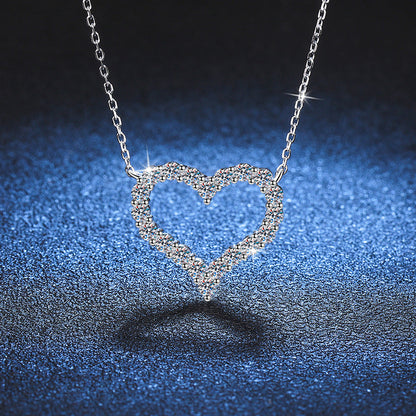 [Riva Jewelry]ROMANTIC HEART MOISSANITE PENDANT NECKLACE