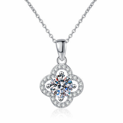 [Riva Jewelry]CLASSIC CLOVER MOISSANITE PENDANT NECKLACE